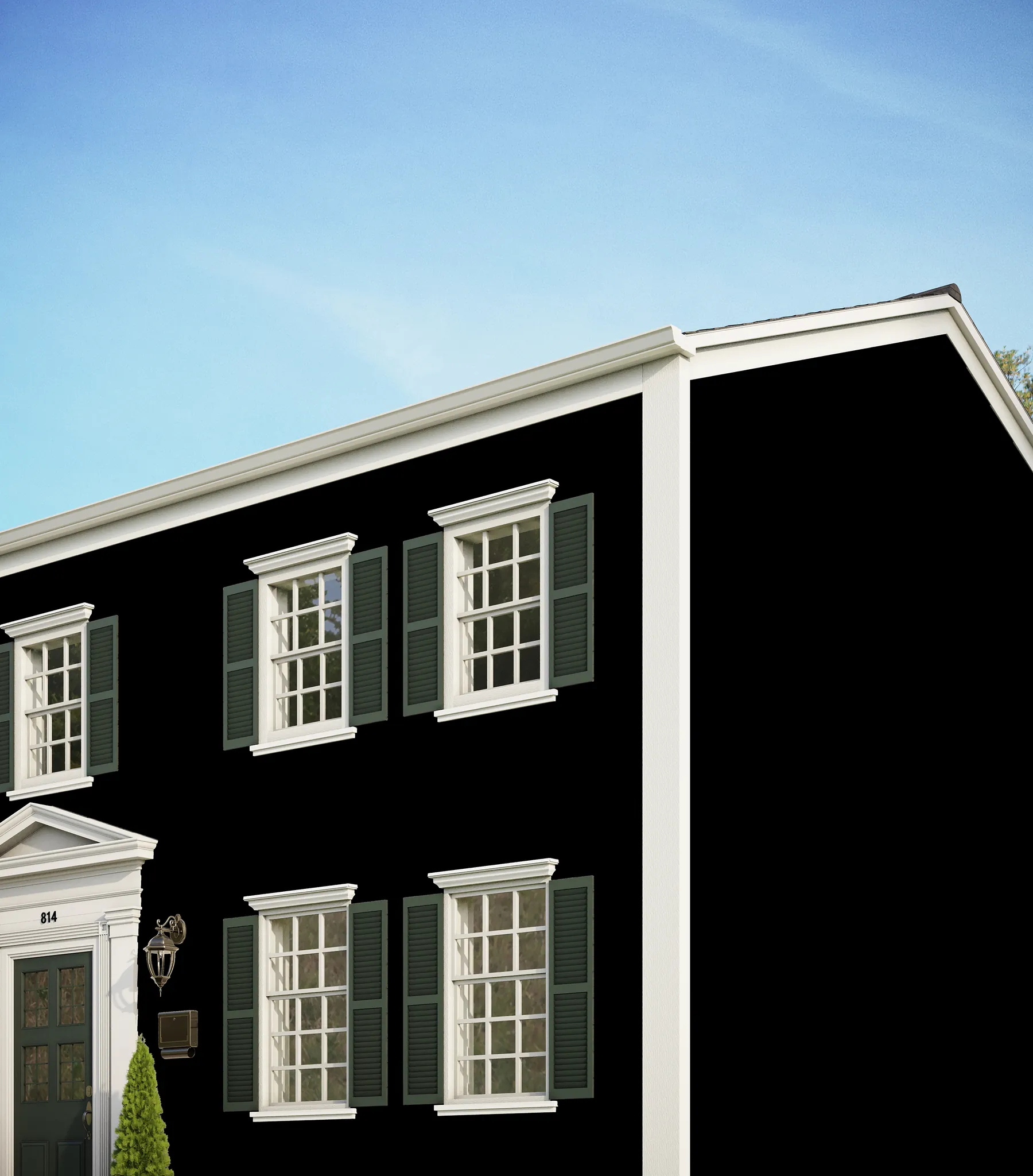 Hardie Plank Select Cedarmill lap siding profile in a dark statement color