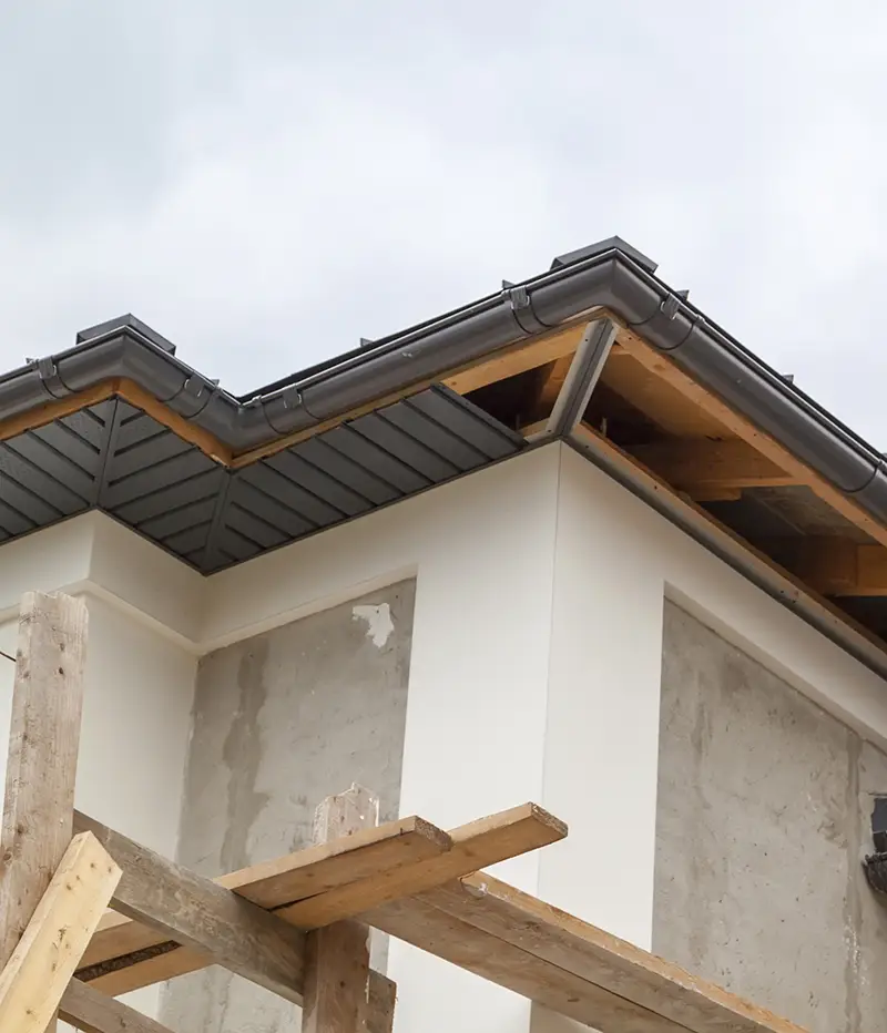 Gutter replacement services on an Indiana home
