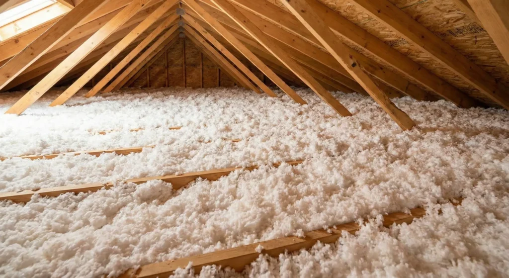 Attic insulation installed to improve energy efficiency in a Greenwood Indiana home
