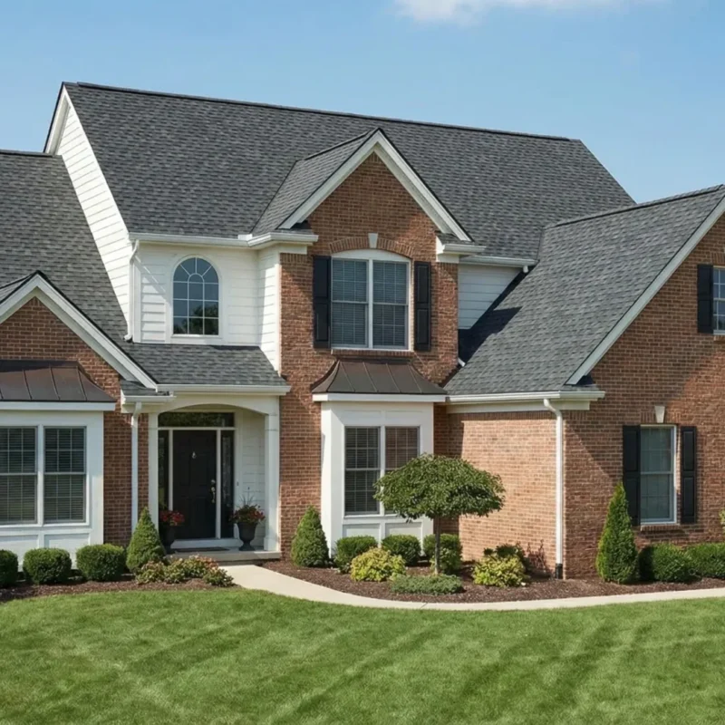 New asphalt shingle roof improving curb appeal on a Greenwood Indiana home