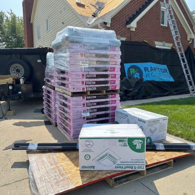 Owens Corning Duration roofing materials at a Raptor Roofing jobsite