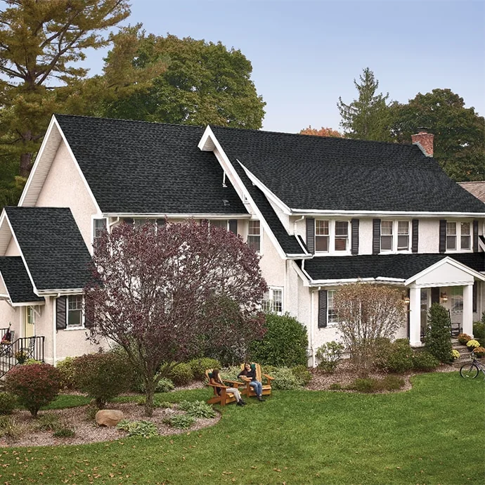 Architectural asphalt shingle roof on a Central Indiana home with dimensional curb appeal