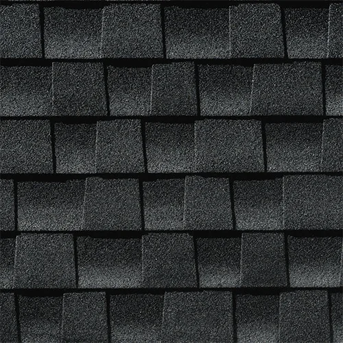 Close-up of dimensional asphalt shingles showing layered roof texture for Indiana homes