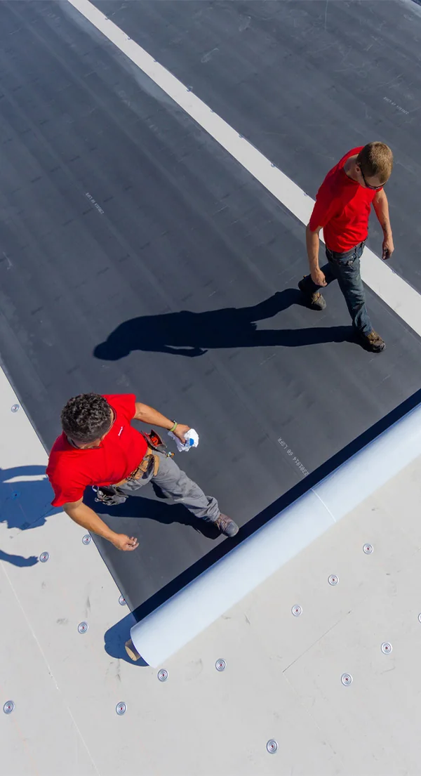 EPDM roof edge detail on a commercial low slope roof system