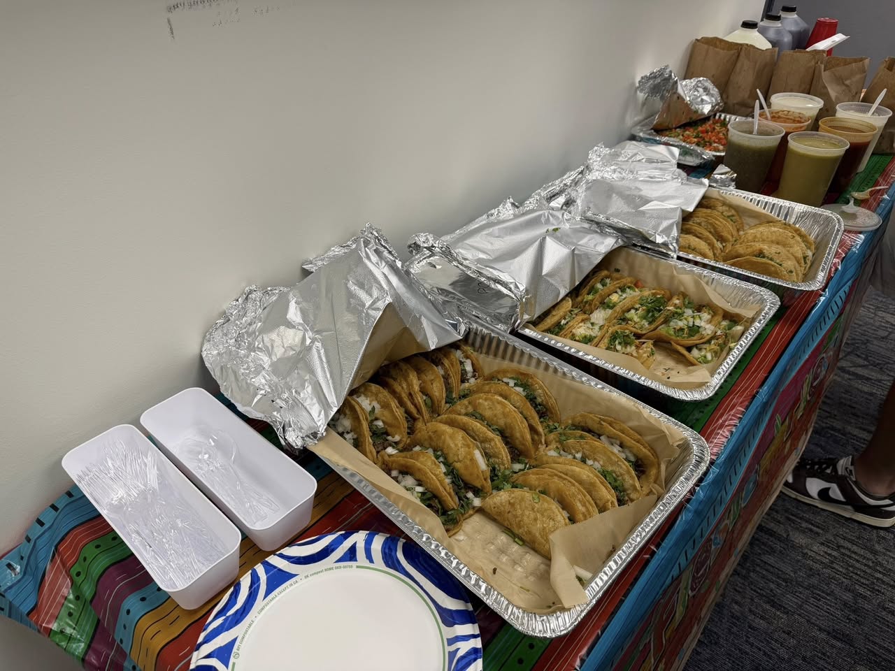 Tacos served during a Raptor Roofing team appreciation gathering
