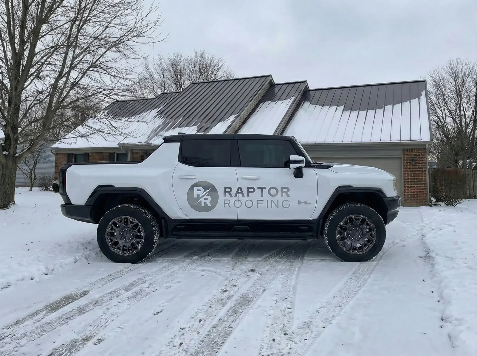 Standing seam metal roof in winter conditions in Central Indiana