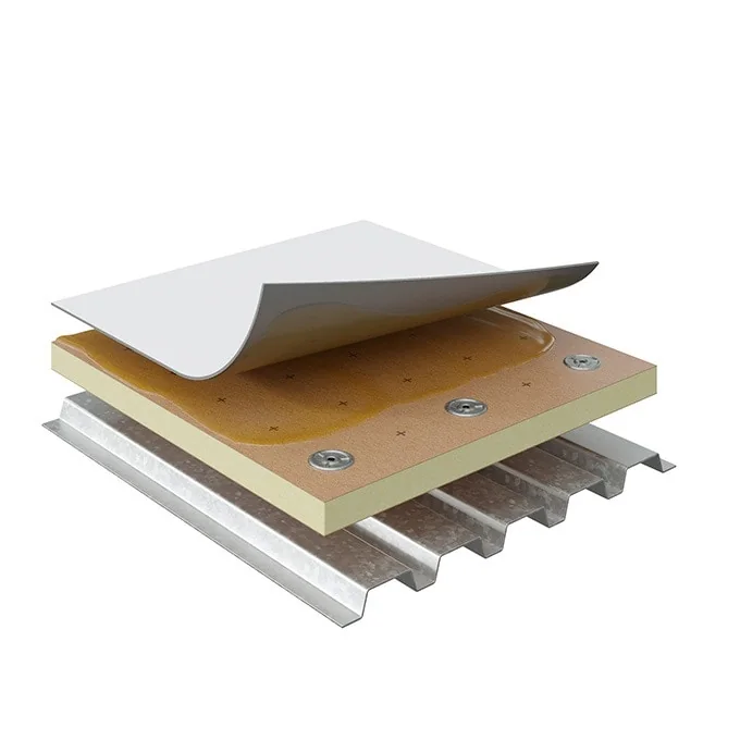 TPO commercial roof assembly detail for an adhered low slope system
