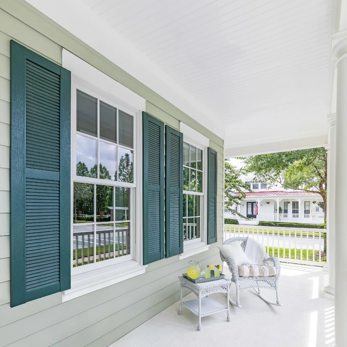 Black double-hung windows on a home exterior for Indianapolis replacement planning