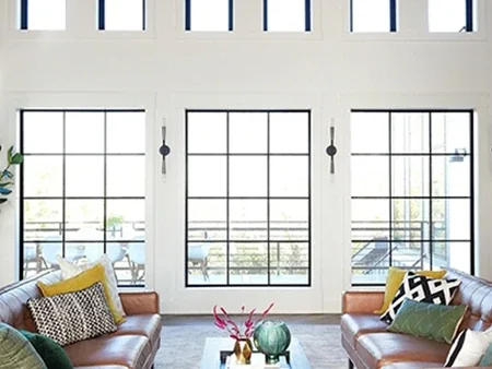 Black picture windows for a modern Central Indiana exterior design