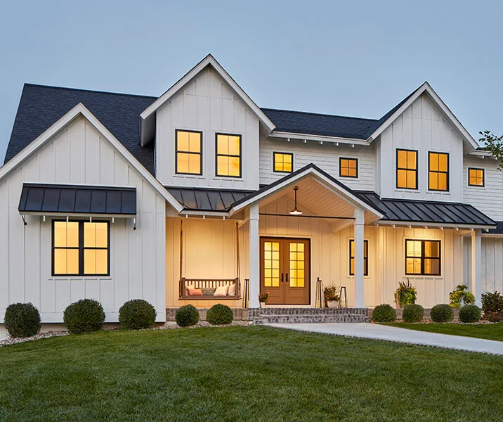 Double-hung replacement window style for a Central Indiana home