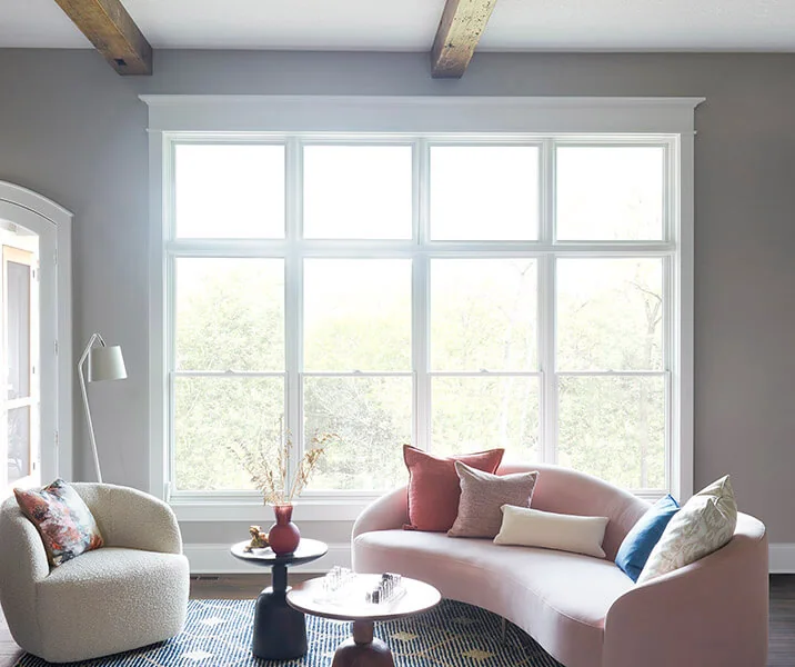 Wood and clad double-hung window used in an Indiana interior